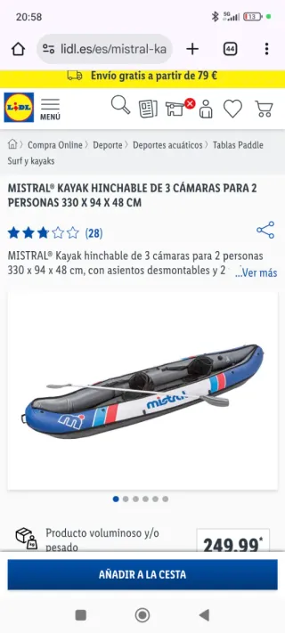 Pack completo:! Kayak Mistral +... (Solo hoy!)