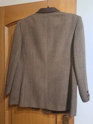 Chaqueta Americana Tweed Cuello Piel