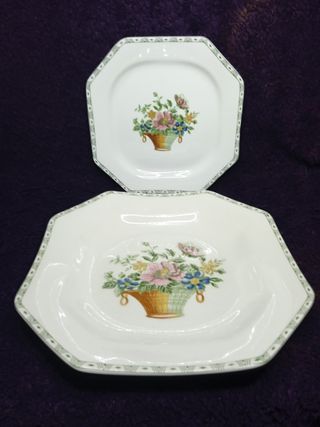 Platos Cartuja de Sevilla - Cesta Flores