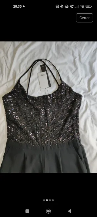 Mono fiesta lentejuelas tirantes cruzados