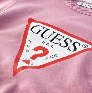 Sudadera Guess Rosa Logo Triángulo