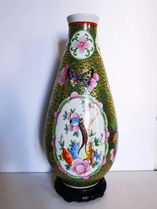 Jarrón porcelana chino decorado