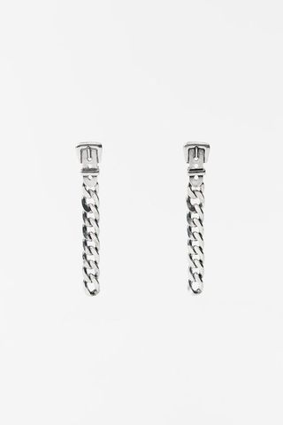 Pendientes Hebilla Cadena Plata