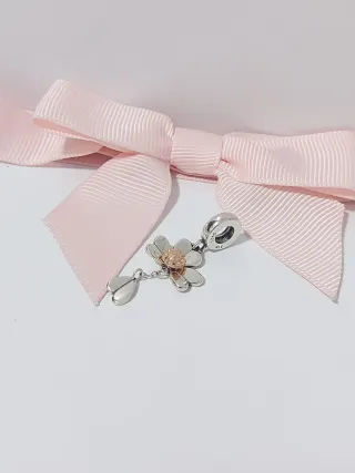 Colgante Flor Pandora Oro Rosa y Plata