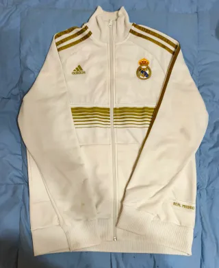 Chaqueta Adidas Real Madrid Blanca y Dorada