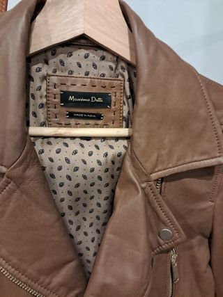 Cazadora Piel Massimo Dutti Camel
