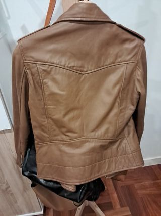 Cazadora Piel Massimo Dutti Camel