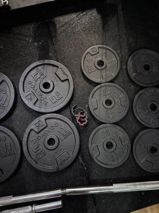 Juego de pesas y barra DOMYOS