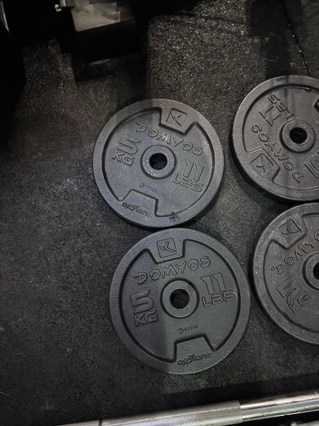 Juego de pesas y barra DOMYOS