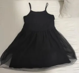 Vestido fiesta niña negro encaje tul.

