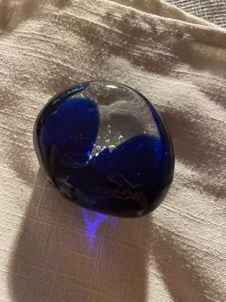 Sasso Vetro Murano Fermacarte Blu