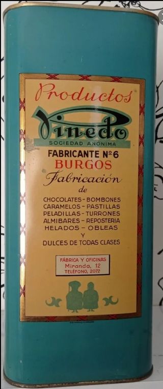 Caja vintage chocolates/caramelos Pinedo de metal