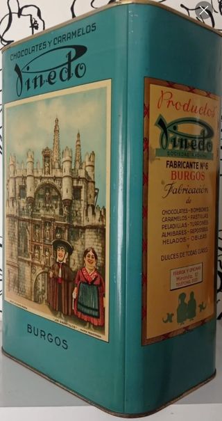 Caja vintage chocolates/caramelos Pinedo de metal