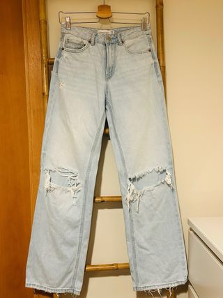 Pantalón Stradivarius D92 Roto Azul