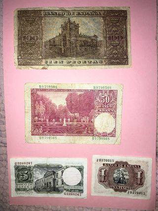 Lote de 8 Billetes Antiguos