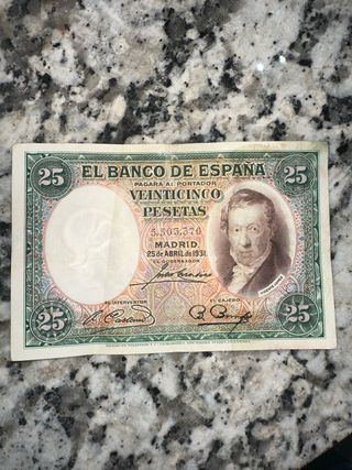 Billete 25 Pesetas Banco de España 1931
