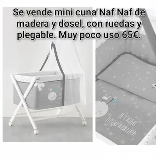 Mini cuna Naf Naf madera plegable 65€