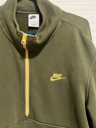 Sudadera Nike Media Cremallera Verde Militar Talla