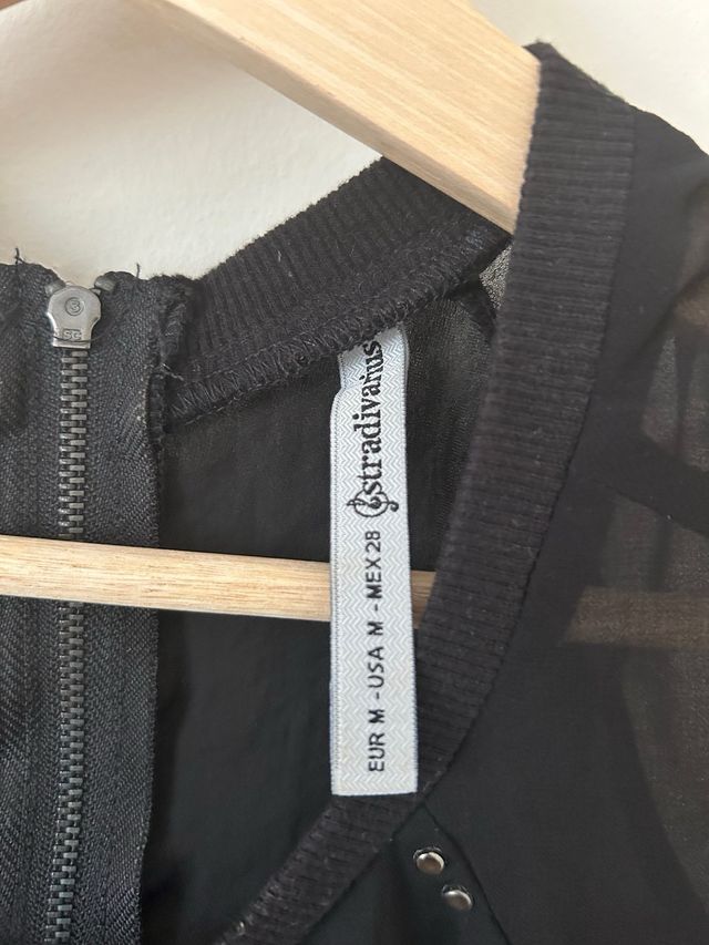 Camisa Gasa Negra Tachuelas