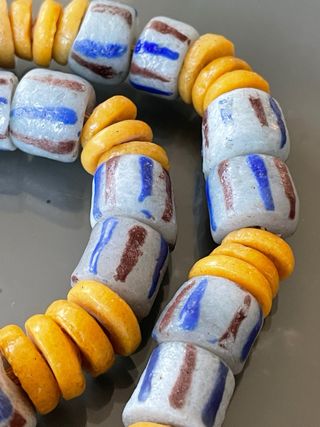 Collana Vetro Africano Multicolore Arancione