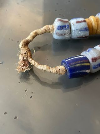 Collana Vetro Africano Multicolore Arancione