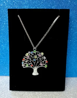 Collar Árbol de la Vida Multicolor y Plateado