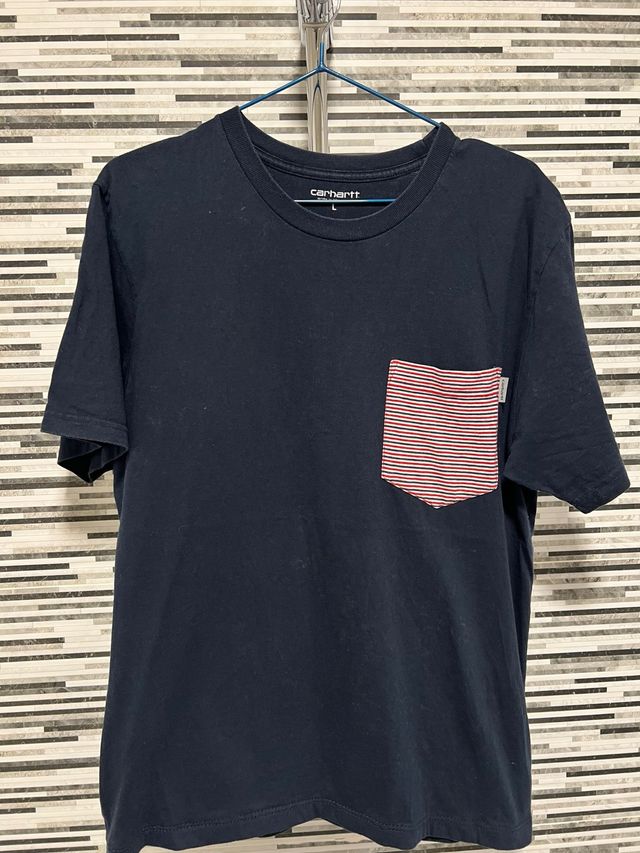 Camiseta Carhartt Talla L Bolsillo Rayas