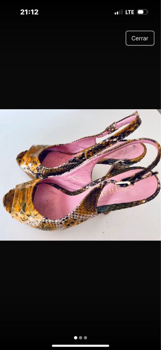 Zapatos de tacón slingback piel serpiente