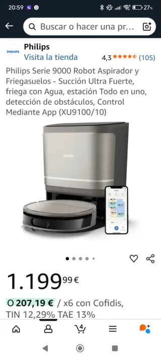 Robot Aspirador Philips 9000 (leer descripción)