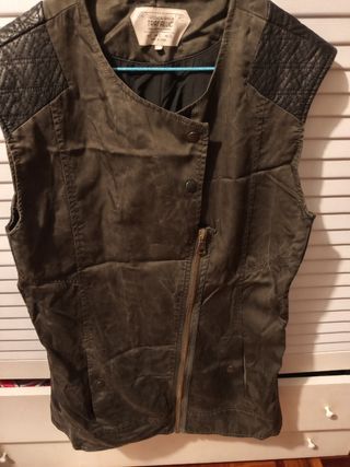 Chaleco Zara Talla S/36/8 Verde Oliva