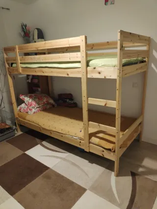 Litera de madera natural