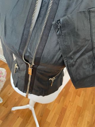 Cazadora Elisabetta Franchi Piel Negra