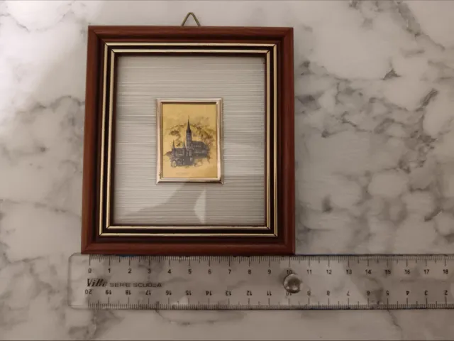 Cornice con litografia in foglia d'oro