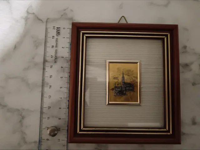 Cornice con litografia in foglia d'oro