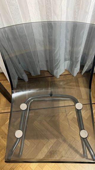 Mesa y 4 Sillas Ikea Cristal y Metal