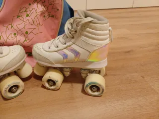 Patinetes de 4 ruedas blancos, niños, talla 32