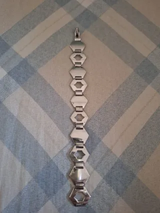 Bracciale in argento a maglie esagonali