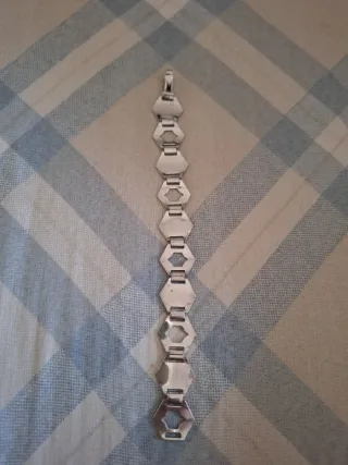 Bracciale in argento a maglie esagonali