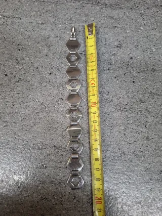 Bracciale in argento a maglie esagonali