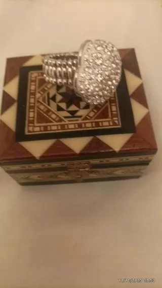 Anillo Corazón Brillante Ajustable