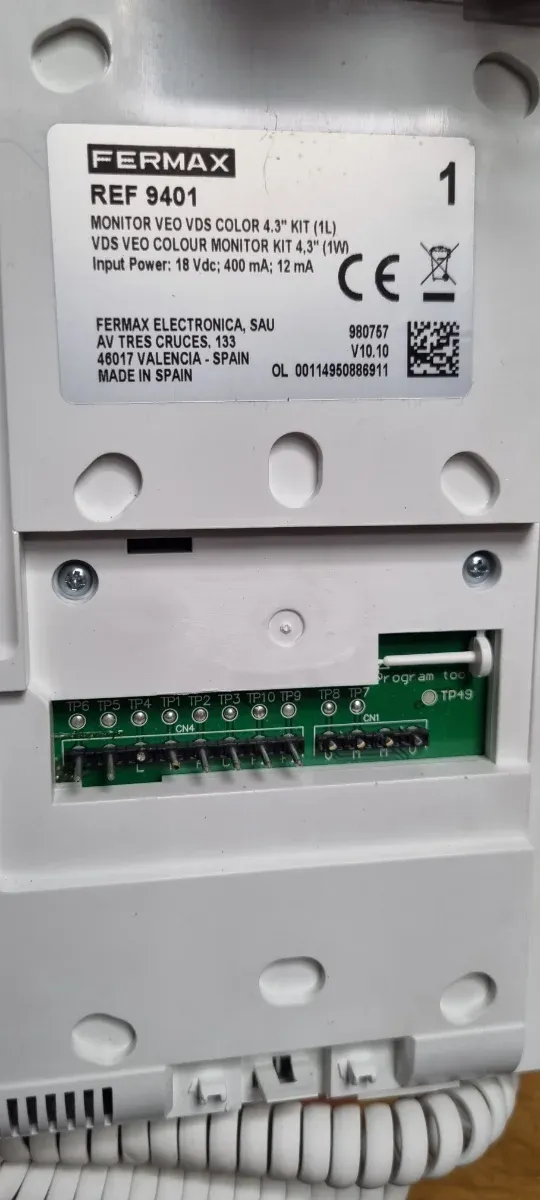 Videoportero Blanco 9401