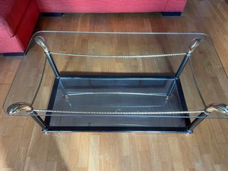 Mesa baja cristal y metal