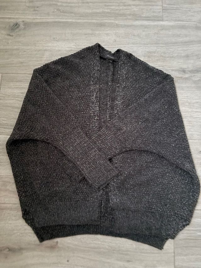 Rebeca lana gris y plata talla única