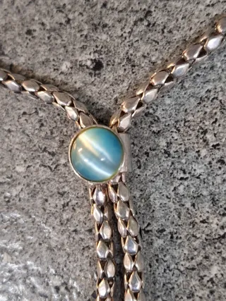 Collana girocollo argento con pietre blu