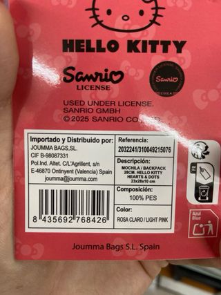 Mochila Hello Kitty Rosa Corazones