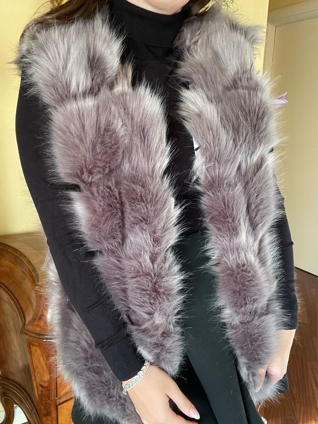 Ecopelliccia grigia taglia unica