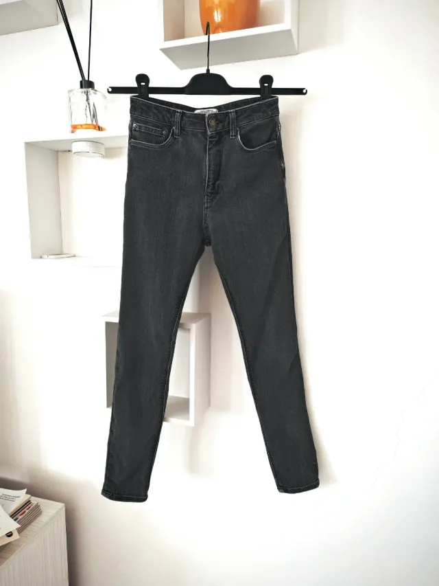 Pantaloni Zara Denim Grigio Taglia 36