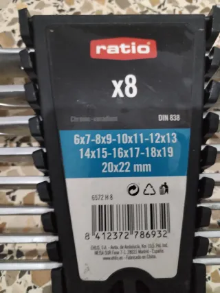 Juego Llaves Fijas Ratio x8 (20x22mm)