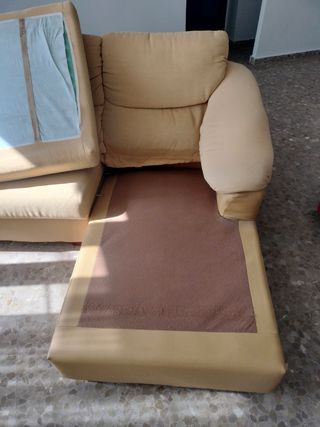 Sofá chaise longue beige