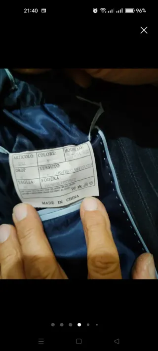 Completo uomo blu scuro taglia 46